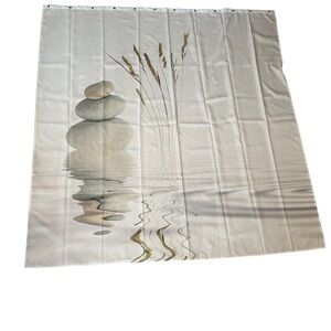 Rock and Wheat Print Shower Curtain with Shower Hooks